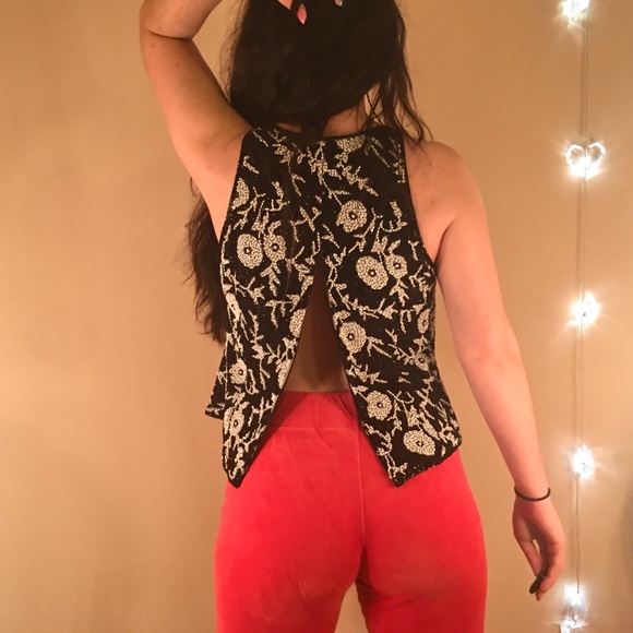 🤍🖤 Fancy Beaded Top 🖤🤍 - Picture 4 of 8